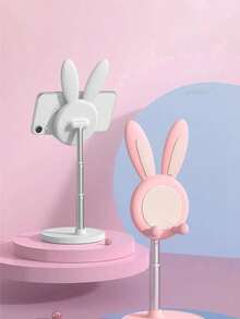 1pc Adjustable Cute Rabbit Shaped Phone Stand For All Smartphones – Dual-Angle Ergonomic Desk Decor And Premium Phone Accessory For Home Office, Study, And Living Spaces, Funny Bunny Design As Functional Cute Decoration, Ideal Gift Idea For Valentine's Day, Spring Festival, Birthday, Dorm Room, Kitchen Counter, Coffee Shop Display, Hands-Free Viewing, Lightweight And Sturdy Stand, Compatible With Cases And Wireless Charging Pads Where Applicable - Multicolor - View 5