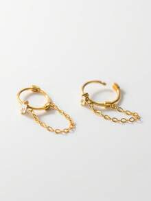 1件925纯银锆石肚脐环/反向肚脐环/肚脐饰品/肚脐圈/铰链式弯曲肚脐环/肚脐环/鼻环