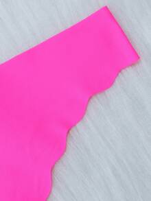 4pcs Women's Low Waist High Elasticity Seamless Panties, Fuchsia Wavy Edge Thong - Hot Pink - View 10