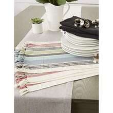 DII - s Basic Everyday de gran tamaño, 100% algodón, 20 x 20, juego de 6, berenjena abigarrada(Mantel individual Mediterráneo) - Multicolor - Ver 6