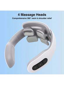 LOVEWE Portable Voice Shoulder And Neck Massager, Neck And Back Massager - 4 Modes And 16 Levels Of Intensity Deep Tissue Kneading, USB Rechargeable, Ergonomic Design For Back/Neck Pain Relief - Gift For Parents/Elderly/Healthy/Ladies/Men Deep Kneading Massage Like A Human, Free Your Hands! - H81 Trắng - Xem 1