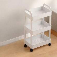 Multi-Tier Rolling Storage Cart - Compact Design Saves Space, Sturdy Plastic Structure, Suitable For Kitchen, Bathroom, Bedroom, Office, Warehouse, Garage - Easy Assembly, Multi-Functional Multi-Tier Shelving, Home Storage Rack