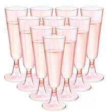 5.5 Oz Reusable Plastic Champagne Flutes, Modern And Elegant, Suitable For Weddings, Parties, Birthdays, New Year