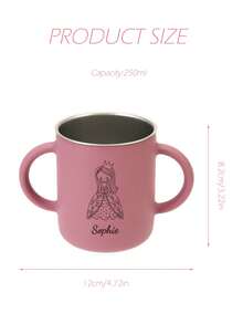 1pc Personalized Customization Name And Pattern Silicone Cup With Detachable Stainless Steel Inner Cup Two-In-One Kids Drinking Cup Children Tableware - Multicolor - View 11