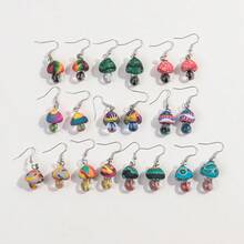 1 Pair Cute Handmade Clay Mushroom Earrings, Niche Pastoral Minimalist Design For Gift Exchange Women Fashion Jewelry Daily Wear Picnic Party All Seasons Accessories - Màu số 3 - Xem 1