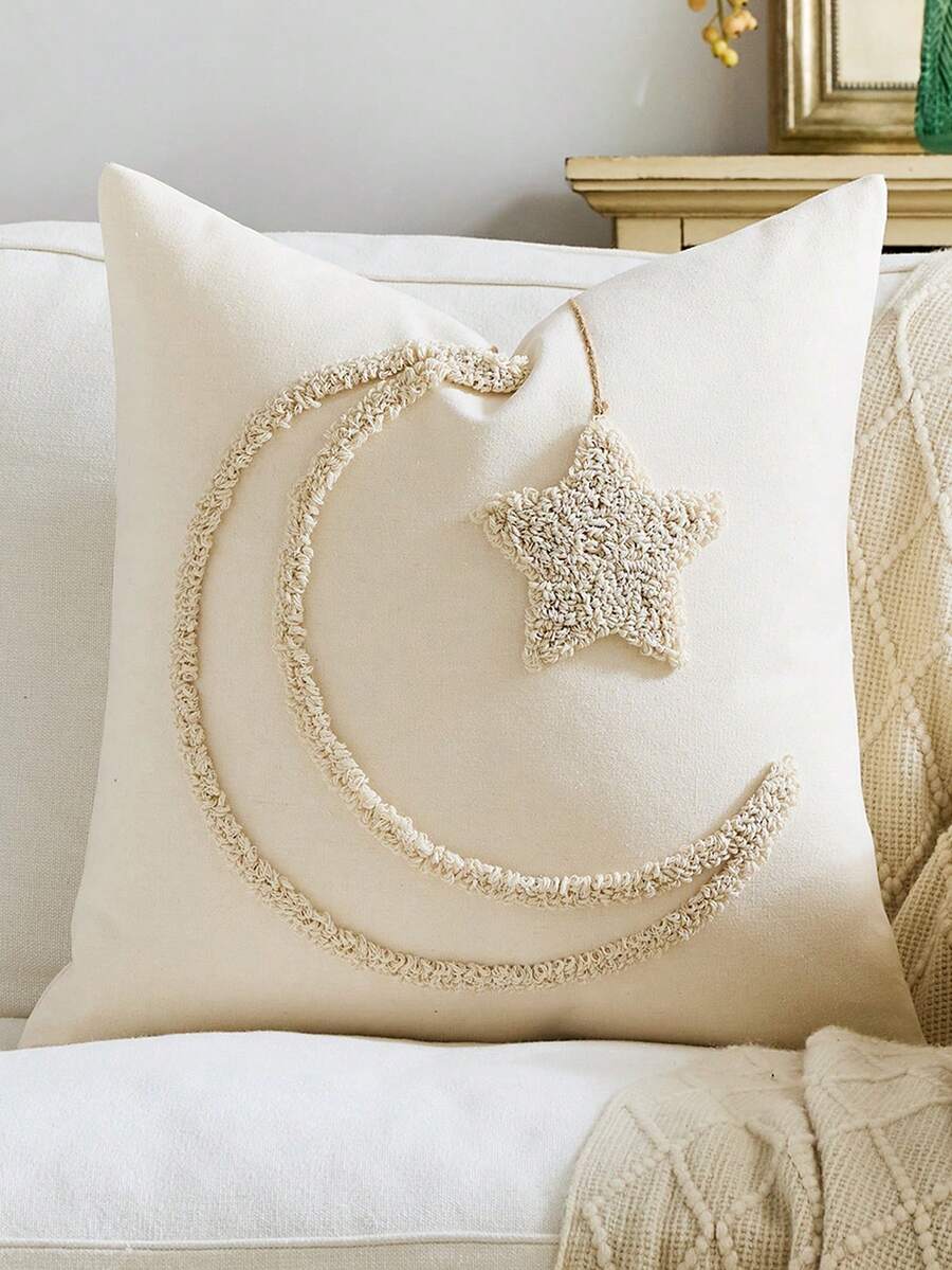 1pc/2pcs Ramadan Decoration Throw Pillow Covers Decorative Pillow Cushion Cover Sofa Decorative Pillow Room Decor Room Decration Cushions Cover House Decor Personalized Living Room - Creamy White - View 1