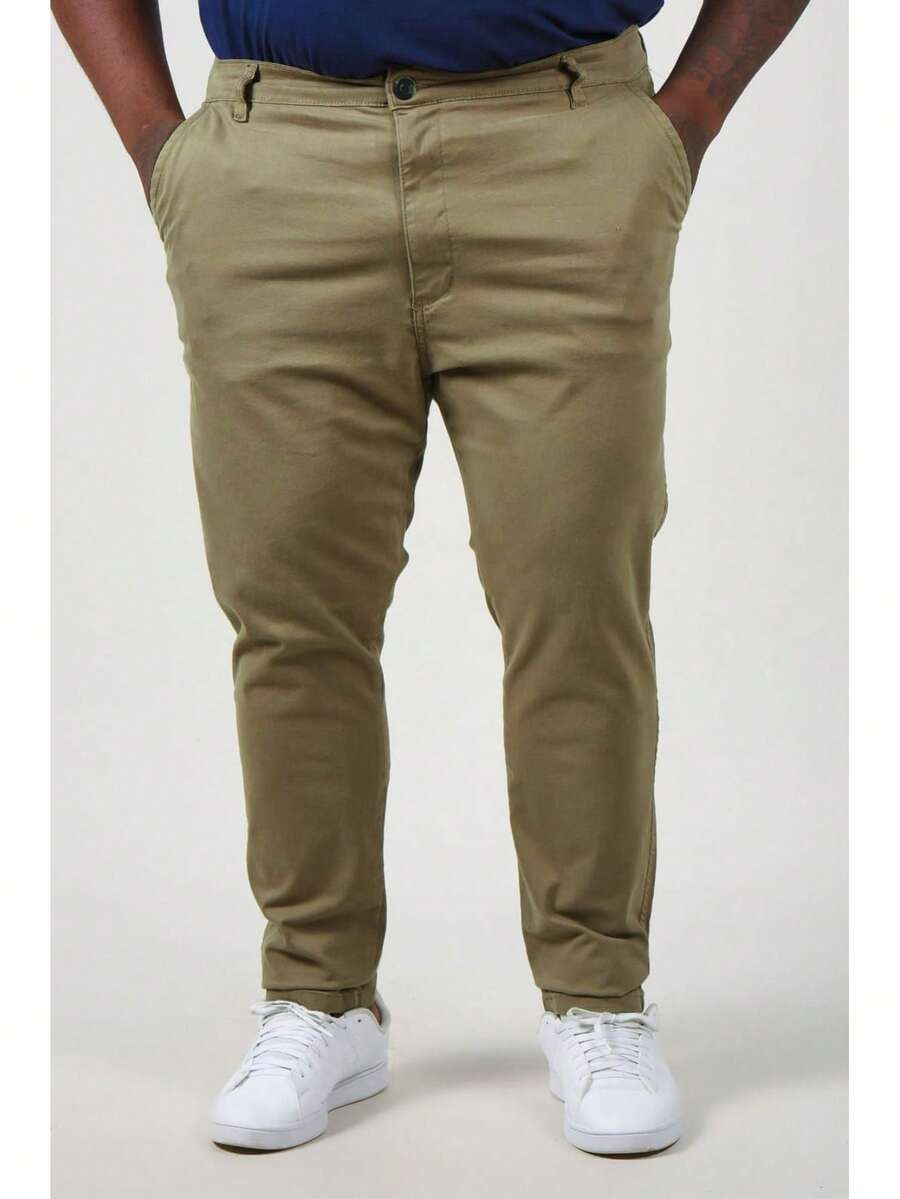Men Plus Size Jeans - 卡其色 - 查看 1
