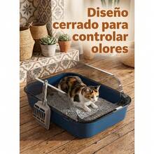 Diseño ampliado arenero para gatos con control anti‑salpicaduras ideal para hogares modernos para dueños de mascotas en México - Unitalla - Ver 3
