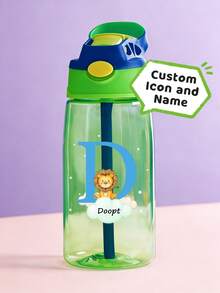 Botella de agua personalizada con nombre para niños con pajita y tapa, taza de acero inoxidable de 12oz/16oz para niños, temas de unicornio, mariposa y espacio, regalo de vuelta a la escuela - Estilos lindos - Ver 13