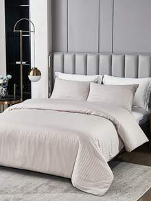 3PCs Beige Striped Vintage Style Comforter Set(1Comforter +2Pillowcases) ,Soft Microfiber Quilt Set,Classic Bedding - Suitable For Various Bed Sizes,Ideal For Gifting