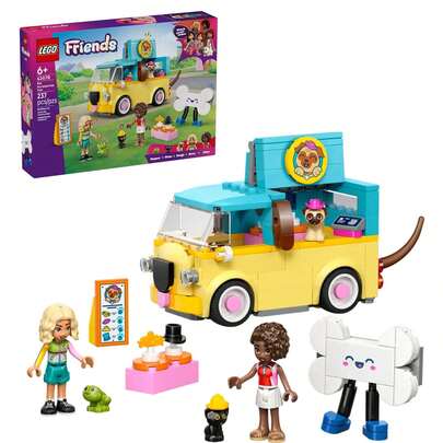  LEGO Friends Juego de Accesorios para Mascotas con Furgoneta - Juego de juego de roles para niñas y niños, a partir de 6 años - Con las minifiguras de Nova y Aliya, 3 figuras de mascotas y accesorios - Regalo ideal para cumpleaños - 42678