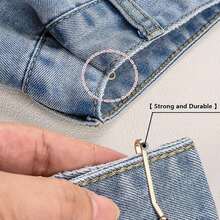 8pcs Invisible Metal Waist Clips - Adjustable Button Clips For Jeans/Clothes, Slimming Tightener With Hidden Design - Silver - View 2
