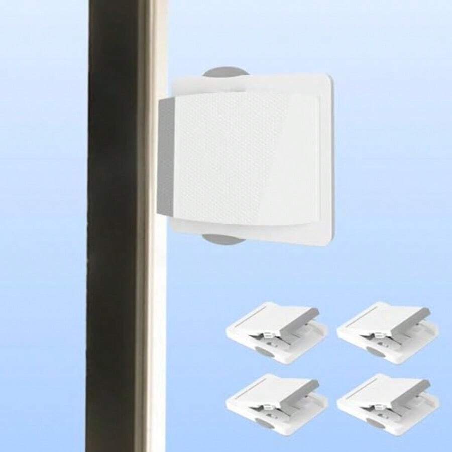 XISH Cerradura de  para puertas corredizas y ventanas a prueba de niños paquete de 8 unidades en color gris asegúrese de que su espacio de trabajo mida entre 10 7 cm y 30 cm - como en la foto - Ver 1