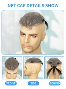 Men's High Street Braided Wig - Hip Hop Dreadlocks Hairstyle Hairpiece For Fashion Streetwear - 黑色 - 查看 4