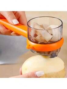 Pelador multifunción con caja de almacenamiento - Pelador de frutas y verduras de plástico resistente, apto para zanahorias, patatas y otros productos. Equipado con caja de almacenamiento, diseño higiénico, ideal para uso doméstico y comercial (aplicable a diversas verduras) - Multicolor - Ver 6