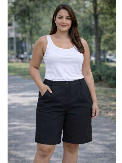 Bermuda Sensorial Elástico na Cintura e ziper