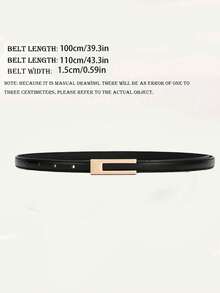 2条/1条装 女士休闲纯色PU皮细腰带，四季皆宜 - 彩色 - 查看 2