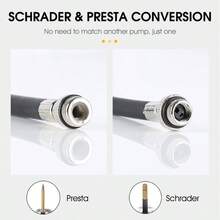 WEST BIKING 手动迷你自行车气筒 轮胎充气泵 美式/法式气嘴 球形针管 软管 山地车配件 便携式自行车气筒 - 黑色 - 查看 2