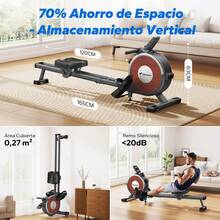 MERACH Máquina de Remo magnética, para el hogar, 16 Niveles de Resistencia silenciosa, riel Deslizante Doble con Capacidad de Peso máxima de 350 Libras, aplicación Compatible con Monitor LCD, Q1S - Q1S-Magnética - Ver 9