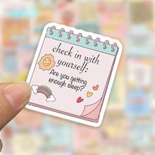 50张励志英文卡通趣味精美贴纸，自粘式，可用于桌面、手机壳、笔记本等。 - 彩色 - 查看 4