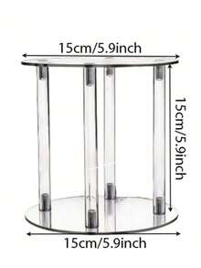 1个亚克力蛋糕展示架，圆形蛋糕架，适用于甜品桌，透明纸杯蛋糕架，适用于生日派对、婚礼活动蛋糕、糕点、糖果和披萨展示
