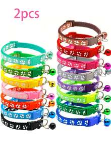 Pet Bells, Dog Collars, And Cat Collars Are Available In A Variety Of Colors. Necklace Collars, Cat Leashes, And Other Pet Supplies Are Also Available. Collar Sizes Range From 19-32cm, Suitable For Small Dogs And Cats. Colors Are Random. Puppy And Kitten Collar And Leash Sets Are Also Available, Featuring Quick-Release Buckles - Multicolor - View 10