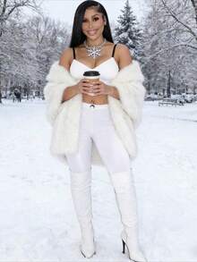 Ladies' Casual Camisole Vest Sexy Spicy Girl Group Moon Vest Long Pants Set Two-Piece Set - 白色 - 查看 3