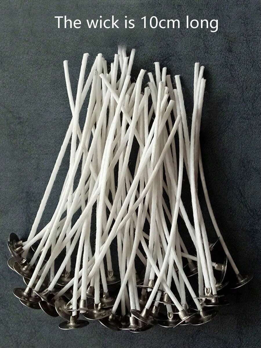 Pacote com 100 unidades de pavios artesanais para velas perfumadas, 1 unidade. - Multicolorido - Ver 1