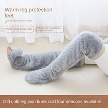 Hot Fluffy Thigh High Socks Teddy Legs Snuggle Long Paws Fuzzy Leggings Over Knee Slippers Hairy Stockings - Multicolor - View 2