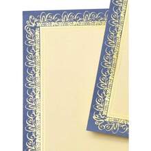 Papel de aluminio dorado para premios, certificados personalizables, certificados personalizables para oficina, escuela o estudiantes, diseo de pergamino, 80 libras, 8.5x 11 pulgadas - Azul-Dorado - Ver 3