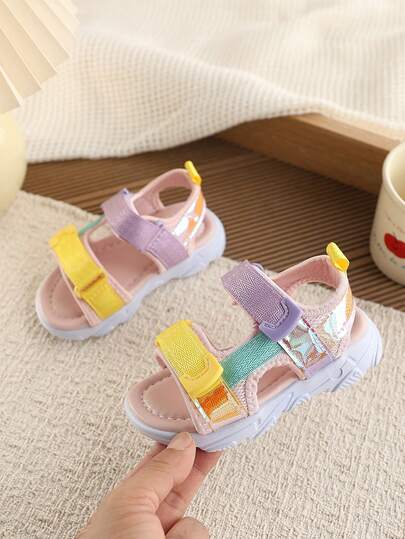 1 Pair Girls' Summer New Sandals, Toddler/Little Kid Daily Outdoor Non-Slip Soft Bottom Casual Beach Sandals