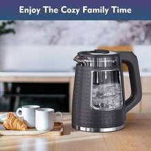 DUCHIFAD Electric Tea Kettle For Boiling Water Stainless Steel Base, 2.0L/1000W, With Auto Shut-Off And Boil-Dry Protection, Wide Opening - 查看 2