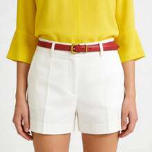 1 chiếc thắt lưng nữ màu đỏ mỏng, đa năng, kiểu dáng thường ngày. - Đỏ - Xem 6