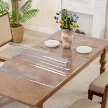 14 X 24 Inch Clear Table Cover Protector 2mm Thick Clear Desk Mat Plastic Table Cover Vinyl Table Protector Desk Mats On Top Of Desks - 16英寸 x 55英寸 - 查看 2
