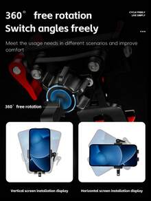 WEST BIKING Bicycle Phone Holder Foldable Easy To Remove Adjustable Width 360° Free Rotation Compatible With Multiple Models MTB Road Bike Phone Holder - Multicolor - View 6