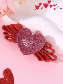 2 pièces Pinces à cheveux en forme de cœur rouge pailleté pour la Saint-Valentin, convenant aux filles et aux adolescentes, pinces alligator, accessoires de cheveux doux et mignons, cadeaux, pinces pour les franges, décorations de cheveux pour la Saint-Valentin, accessoires de cheveux pour femmes, pinces à griffes, barrettes à cheveux - Multicolore - Voir 4