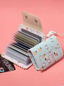 1pc Women's Cute Apple Rabbit Design Multi-Card Slots Large Capacity Compact Card Holder Wallet - Multicolor - View 6