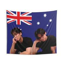 1pc  SVT Mingyu Australia Flag Kpop Merch Suitable For Fans, Kpop Group Member Banner, Album Merch Gift For Carats, Birthday & Concert (3x5ft) - màu đen - Xem 2