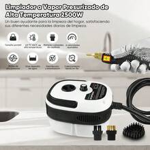 Limpiador a vapor portátil de 2500 W Máquina de limpieza a vapor presurizado de alta temperatura con cabezales de cepillo para muebles de cocina, baño y coche, ideal para limpiar paredes, placas de cocina, hornos microondas, lavadoras, frigoríficos y mucho más. De uso generalizado en cocinas, baños, muebles y coches. - Blanco - Ver 11