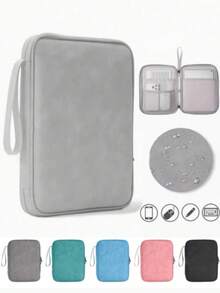 11"/13" PU Leather Tablet Carrying Sleeve, Lightweight Shockproof Water-Resistant Laptop Sleeve, Smooth Texture Portable Tablet Bag - Multicolor - View 1