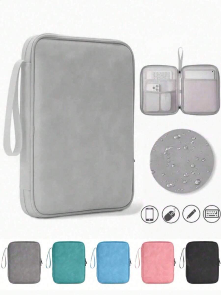 11"/13" PU Leather Tablet Carrying Sleeve, Lightweight Shockproof Water-Resistant Laptop Sleeve, Smooth Texture Portable Tablet Bag - Multicolor - View 1