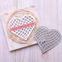 Metal Cutting Die, Metal Cutting Dies For Making Paper Cards, Scrapbooking, DIY Cards, Photo Albums, Assorted Craft Decorations. Heart Cutouts For Valentine's Day.