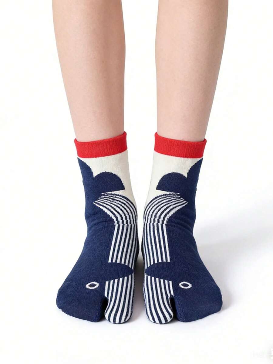 1/2/4 Đôi tất tách ngón chân cá nhân hóa dễ thương, hài hước, xấu xí, đáng yêu dành cho các cặp đôi - Nhiều màu - Xem 1