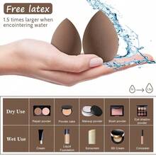 50/30/20/10pcs Makeup Sponge Set, Makeup Blender, Professional Makeup Blending Sponge Wholesale, Stocking Up, Super Soft Concealer Sponge, Facial Makeup Tools, Suitable For Foundation, Powder, Toner - Coffee Brown - View 4