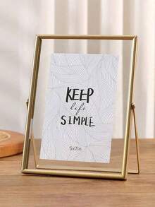 金属框架亚克力悬浮相框，现代装饰相框，可放置于门厅、客厅、卧室、书房、宿舍、桌面展示，黑色或金色可选，生日、毕业、婚礼礼物，复古装饰，房间装饰 - 柚木 - 查看 13