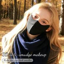 Maschera facciale unisex calda, antivento e traspirante per autunno/inverno, lavabile, maschera facciale nera 3D per moto con design a lisca di pesce, isolamento termico, anti-appannamento, imbottitura spessa, protezione per gli occhi - Multicolore - Visualizzare 6