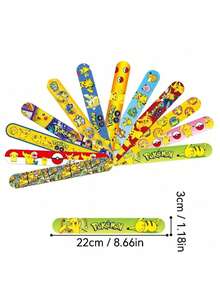 pokemon 宝可梦卡通拍拍手环12件装，12种独特设计，色彩缤纷，是派对、活动和庆祝活动的完美礼物。手环上印有可爱的宝可梦图案，可用作派对小礼物、课堂奖品、生日交换礼物或礼品袋填充物。 - 彩色 - 查看 4