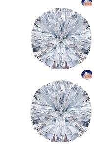 2pcs Football/Basketball Cheerleader Pom Poms, Metal Series Sports Team Activity, Dancing Performance Props, Square Dance Game Props, Dancing And Fan Cheering Props, Suitable For Outdoor Sports Team Performances