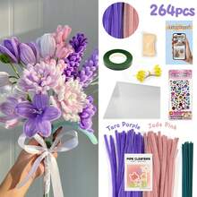 30厘米绿色花茎铁丝+视频教程，60色雪尼尔绒条，适合万圣节、返校季，30厘米彩色绒条手工材料，雪尼尔绒条，毛绒金属丝扎带，价格实惠，品质优良 - 彩色 - 查看 96