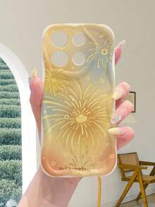 1 carcasă de telefon groasă, anti-cădere, cu protecție pentru lentile perforate, cu model minimalist de monede și artificii, compatibilă cu 17/17 Pro/17 Pro Max/17 Air/16/11/16 Pro/16 Plus/16 Pro Max/16e/15 Pro Max/13/14/12/11/7G/8P, Galaxy, Redmi, OPPO, Vivo Y20/Y21/Y36, Transsion